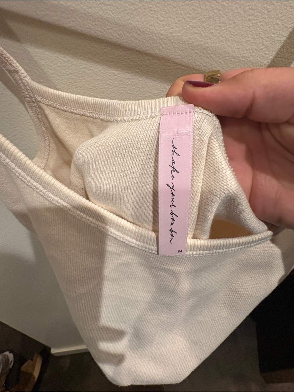 Simple Cream Slip Dress Tank - Picture 3 of 3